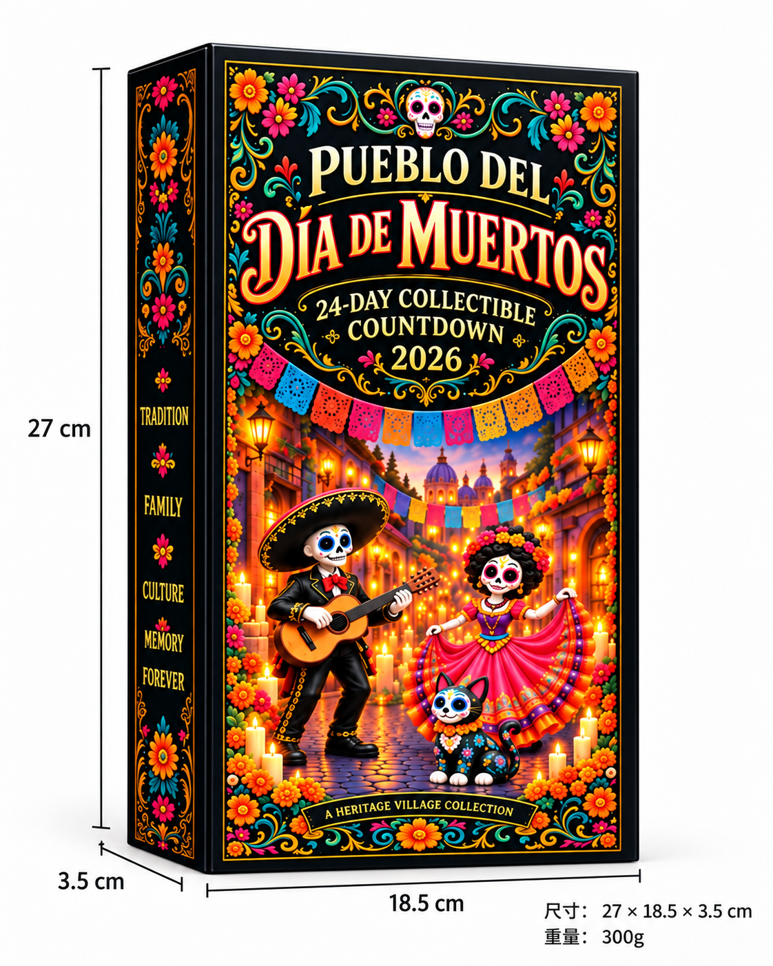 ⏳ Last day to save 60%-Day of the Dead Village 2026 – 24-Day Day of the Dead Collectible Countdown Calendar with 24 Unique Miniatures
