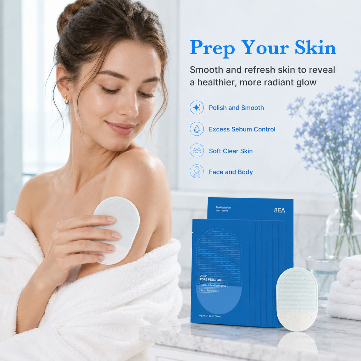 🎉(Free Gift)-🔥Last Day 50% OFF❤️ Body Exfoliating Scrub Pads For Bumpy Flaky Skin 8 Pack