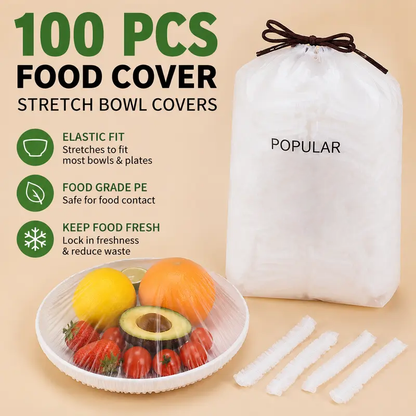 🔥Limited-time 50% off promotion-100PCS Disposable Stretch Food Covers for Bowls & Plates