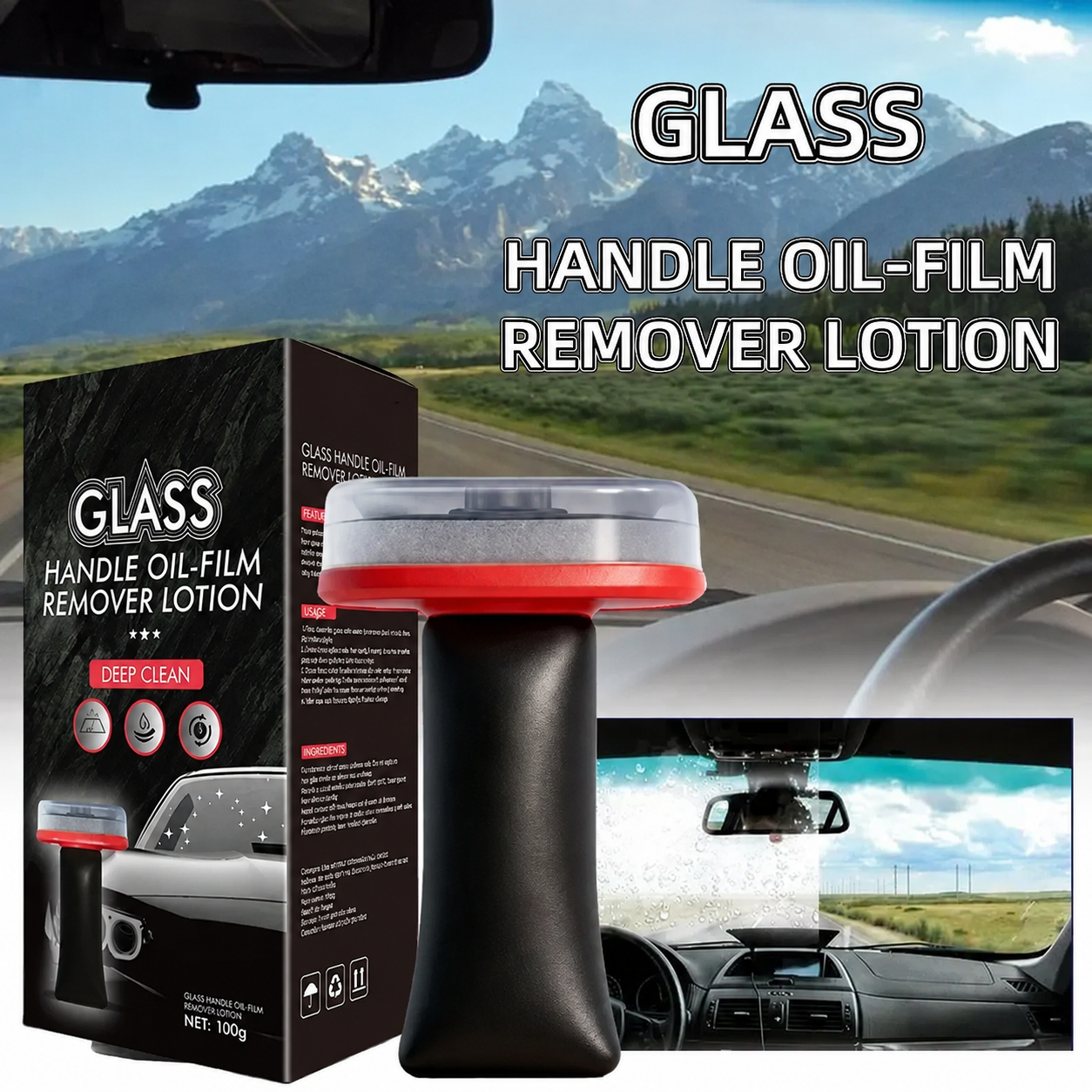 Automotive Oil Film Remover – Streak-Free Glass Cleaner for Fast Window Decontamination