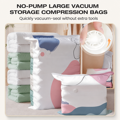 🥳2026 HOT SALE🥳💞 50% OFF! No‑Pump Vacuum Storage Bags – Press & seal, no pump needed. Saves 80% space, keeps clothes dry & dust‑free. Perfect for bulky bedding & off‑season gear. 🛏️🗄️