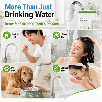 ⏰60%OFF⚡50K+ SOLD!💥Anti-Splash Kitchen Faucet Cotton Filter for Sediment & Rust Removal