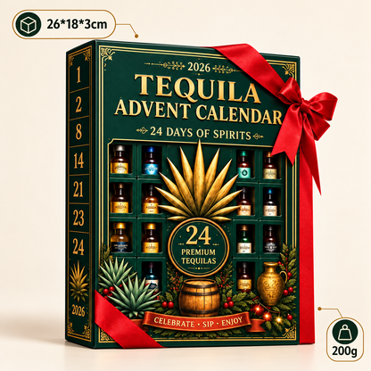 ⏳ Last day to save 60% – 24-Day Mini Tequila Bottle Advent Blind Box for Holiday Celebration, Bar Table Decor, Collector Gift & Family Countdown