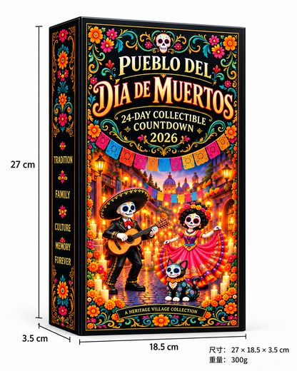 ⏳ Last day to save 60%-Day of the Dead Village 2026 – 24-Day Day of the Dead Collectible Countdown Calendar with 24 Unique Miniatures