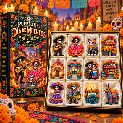 ⏳ Last day to save 60%-Day of the Dead Village 2026 – 24-Day Day of the Dead Collectible Countdown Calendar with 24 Unique Miniatures