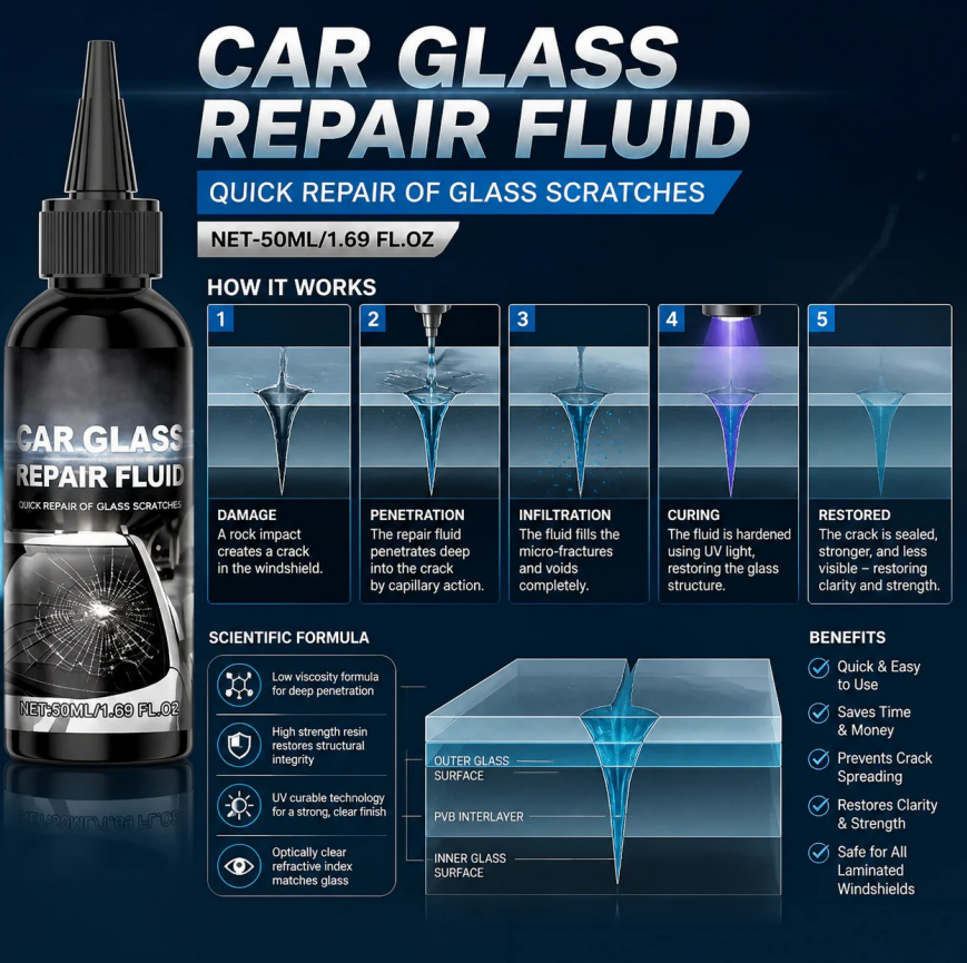 Fast-Acting Windshield Crack & Chip Repair Kit2