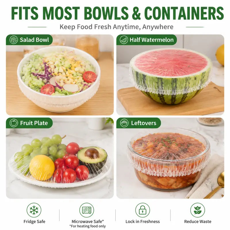 🔥Limited-time 50% off promotion-100PCS Disposable Stretch Food Covers for Bowls & Plates
