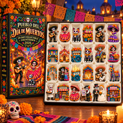 ⏳ Last day to save 60%-Day of the Dead Village 2026 – 24-Day Day of the Dead Collectible Countdown Calendar with 24 Unique Miniatures