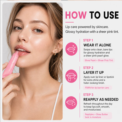 Peptide High-Shine Lip Balm | Hydrating & Plumping Lip Gloss