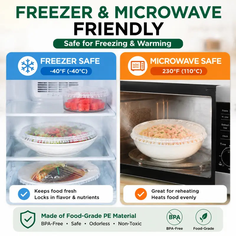 🔥Limited-time 50% off promotion-100PCS Disposable Stretch Food Covers for Bowls & Plates