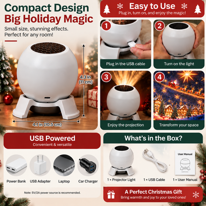 🎁 Christmas Projector Night Light