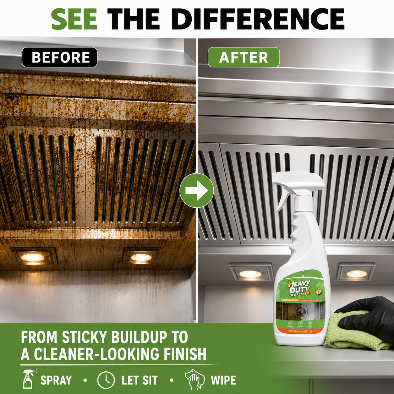 🔥 Powerful Kitchen Degreasing Spray — Quickly Removes Stubborn Grease ✨