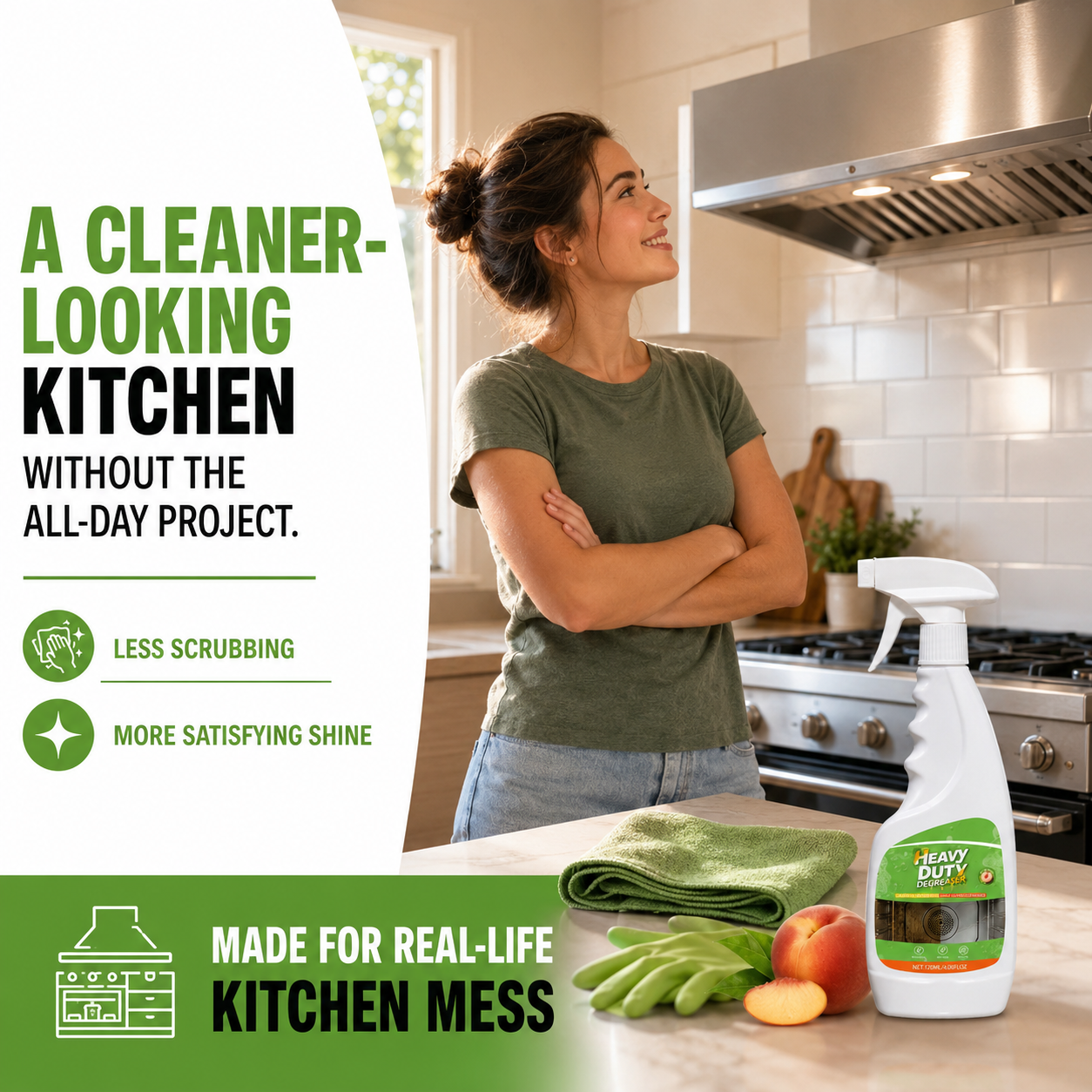 🔥 Powerful Kitchen Degreasing Spray — Quickly Removes Stubborn Grease ✨