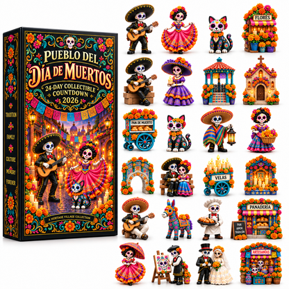 ⏳ Last day to save 60%-Day of the Dead Village 2026 – 24-Day Day of the Dead Collectible Countdown Calendar with 24 Unique Miniatures