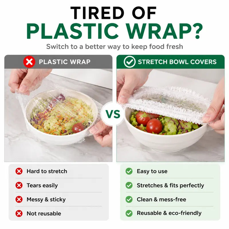 🔥Limited-time 50% off promotion-100PCS Disposable Stretch Food Covers for Bowls & Plates