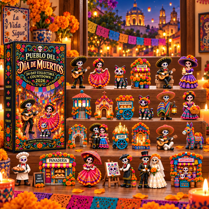 ⏳ Last day to save 60%-Day of the Dead Village 2026 – 24-Day Day of the Dead Collectible Countdown Calendar with 24 Unique Miniatures
