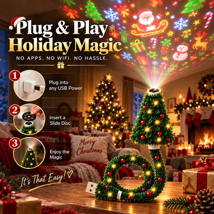 USB Christmas Projection Lamp with 6 Festive Scenes2