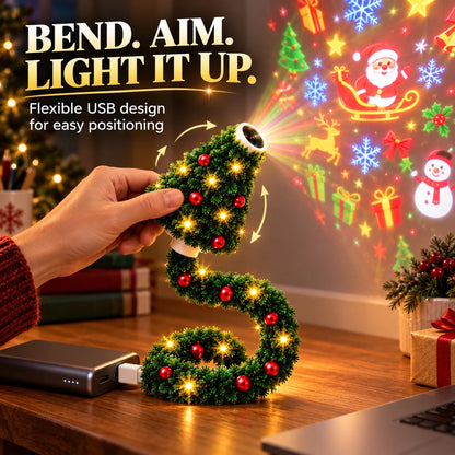 USB Christmas Projection Lamp with 6 Festive Scenes2