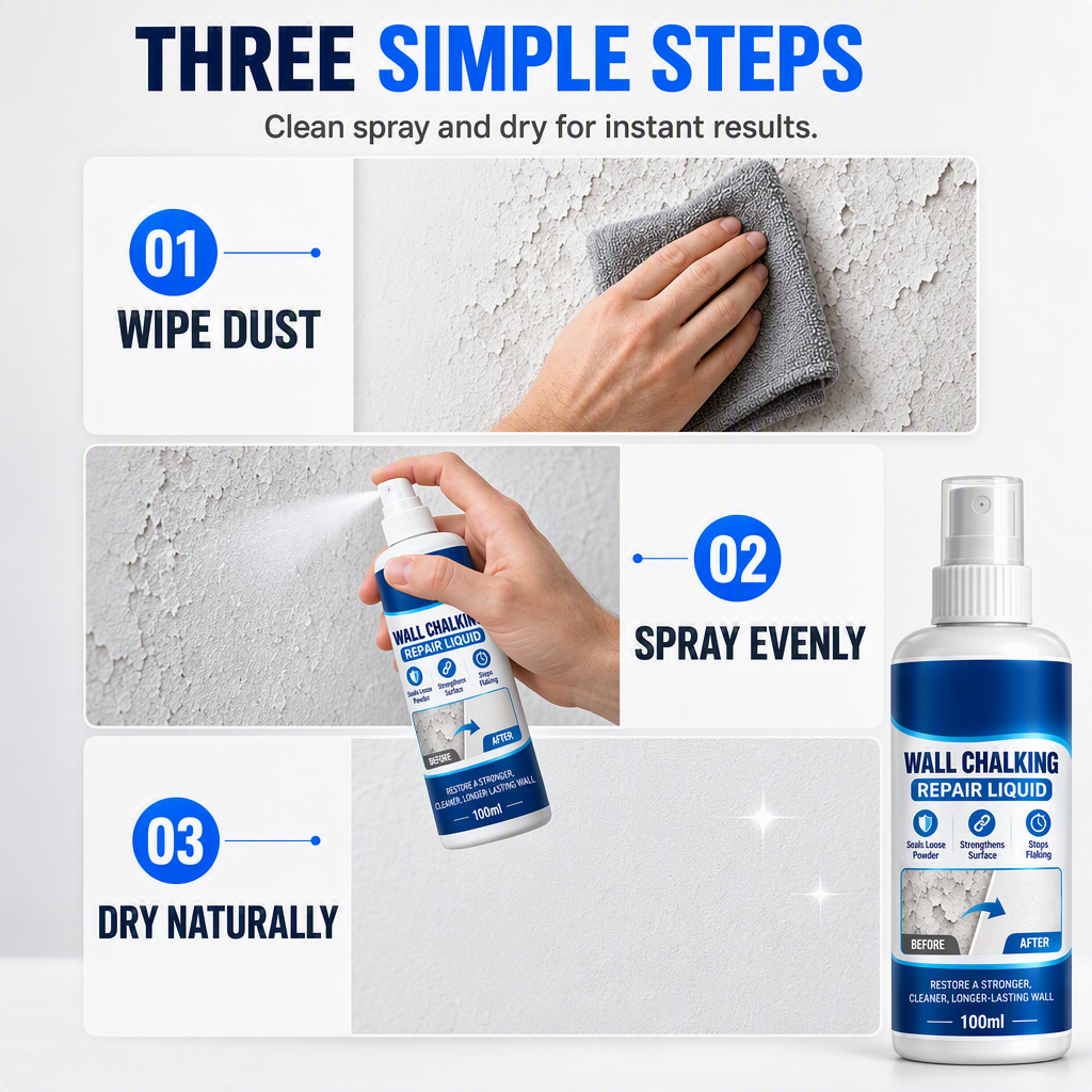 🎉 2026 HOT SALE 🏠 🧱 Wall Repair Liquid – locks chalky plaster instantly 🛠️